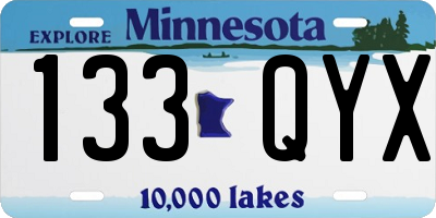MN license plate 133QYX