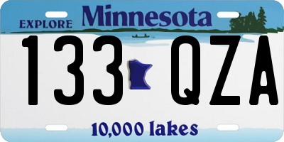 MN license plate 133QZA