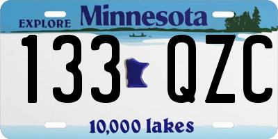 MN license plate 133QZC