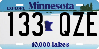 MN license plate 133QZE
