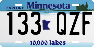 MN license plate 133QZF