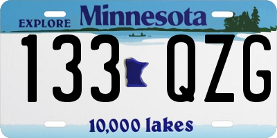 MN license plate 133QZG