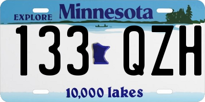 MN license plate 133QZH