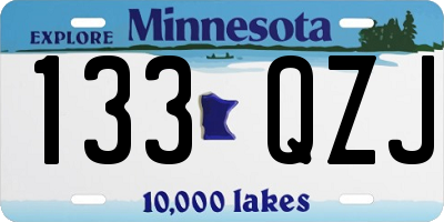 MN license plate 133QZJ
