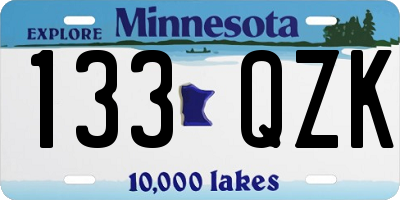 MN license plate 133QZK