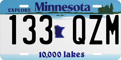 MN license plate 133QZM