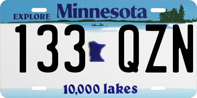 MN license plate 133QZN