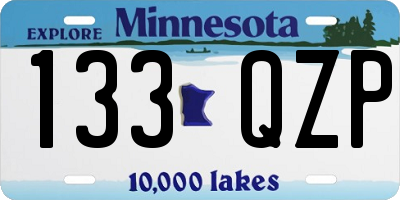 MN license plate 133QZP