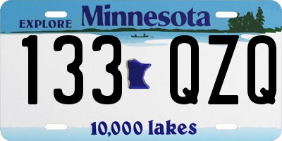 MN license plate 133QZQ