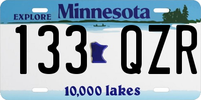 MN license plate 133QZR