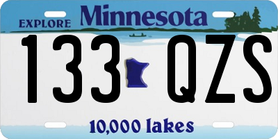 MN license plate 133QZS