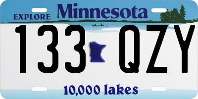 MN license plate 133QZY
