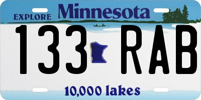 MN license plate 133RAB