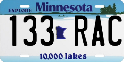 MN license plate 133RAC