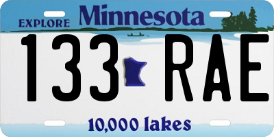 MN license plate 133RAE