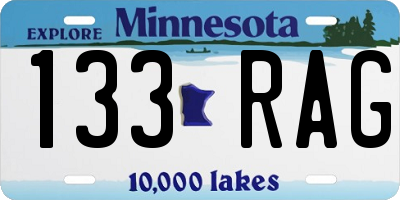 MN license plate 133RAG