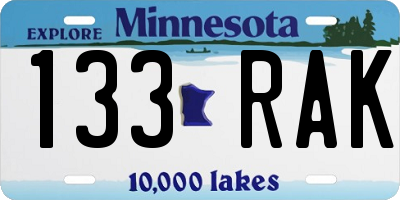 MN license plate 133RAK