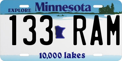 MN license plate 133RAM