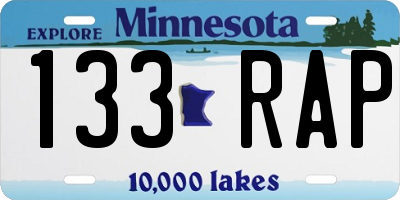 MN license plate 133RAP
