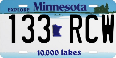 MN license plate 133RCW