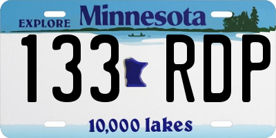 MN license plate 133RDP