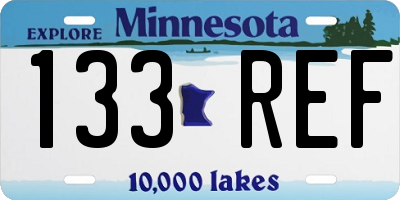 MN license plate 133REF