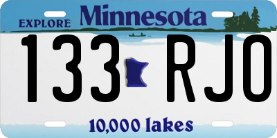MN license plate 133RJO