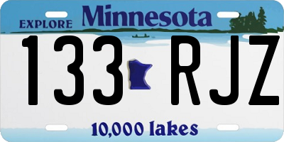 MN license plate 133RJZ