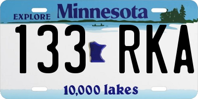 MN license plate 133RKA