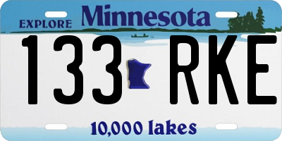 MN license plate 133RKE