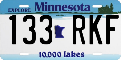 MN license plate 133RKF