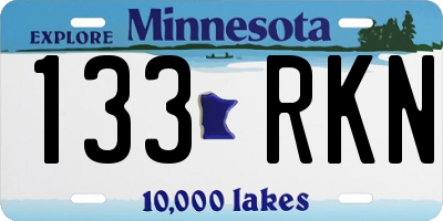 MN license plate 133RKN