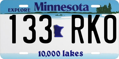 MN license plate 133RKO