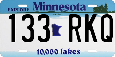 MN license plate 133RKQ
