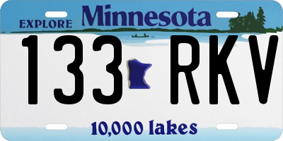 MN license plate 133RKV