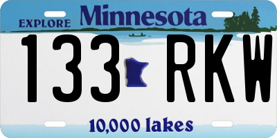 MN license plate 133RKW