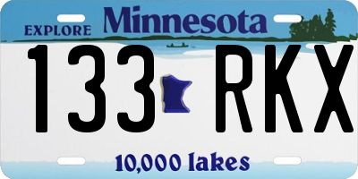 MN license plate 133RKX