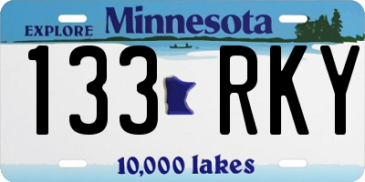MN license plate 133RKY