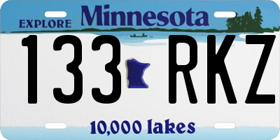 MN license plate 133RKZ