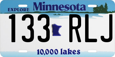 MN license plate 133RLJ