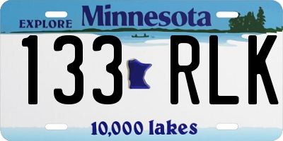 MN license plate 133RLK