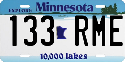 MN license plate 133RME