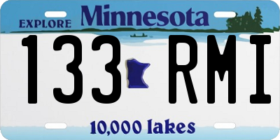 MN license plate 133RMI