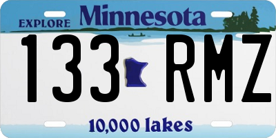 MN license plate 133RMZ