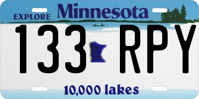 MN license plate 133RPY