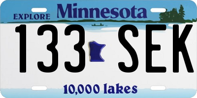 MN license plate 133SEK