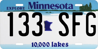 MN license plate 133SFG