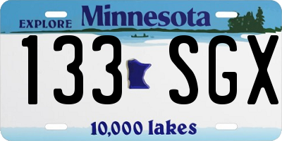 MN license plate 133SGX