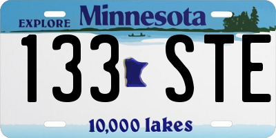MN license plate 133STE