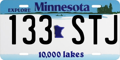MN license plate 133STJ